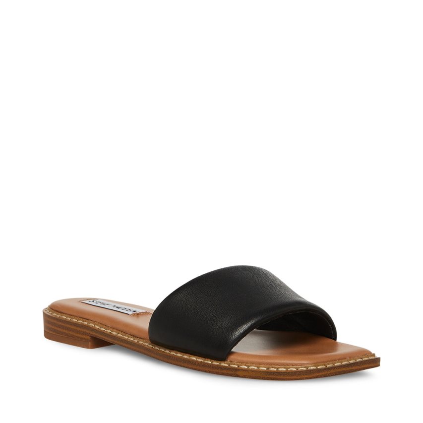 Sandalias de Diapositivas Steve Madden ra Cuero Mujer Negras | ES IV180E